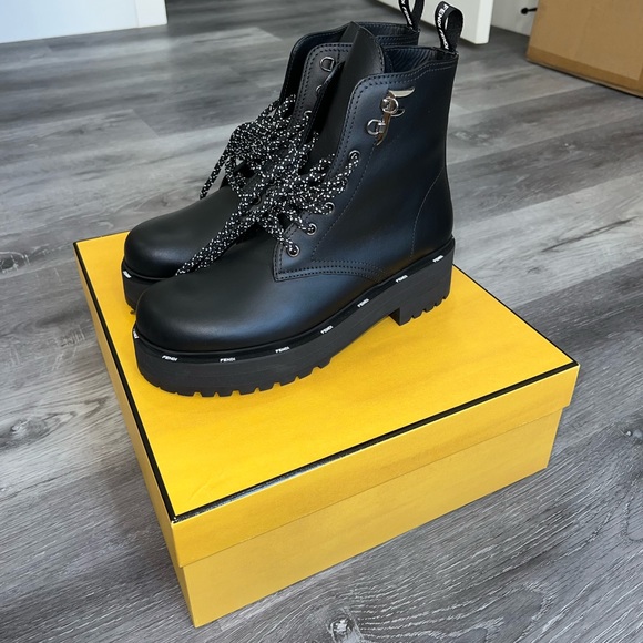 Fendi Shoes Fendi Ffreedom Combat Biker Boots Nwt Poshmark